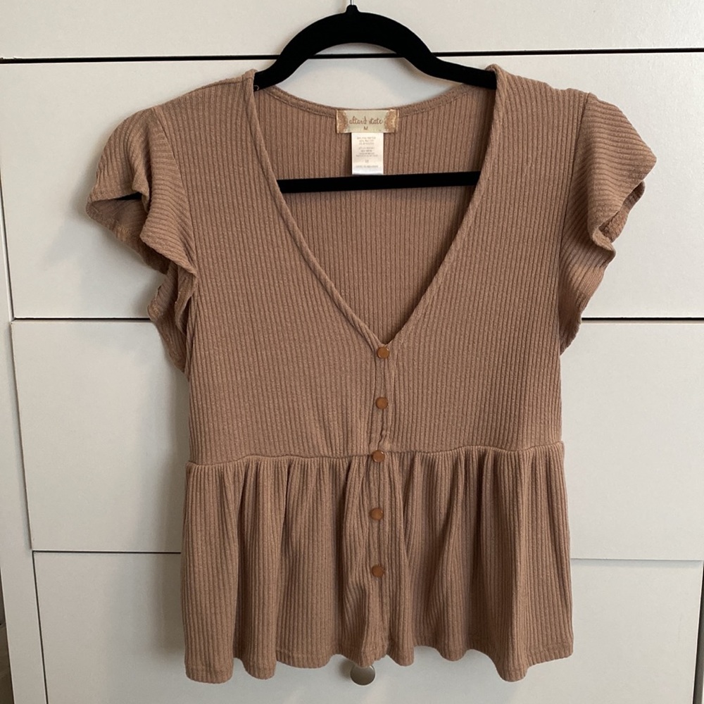 Altar’d State Flowy Golden Brown Top